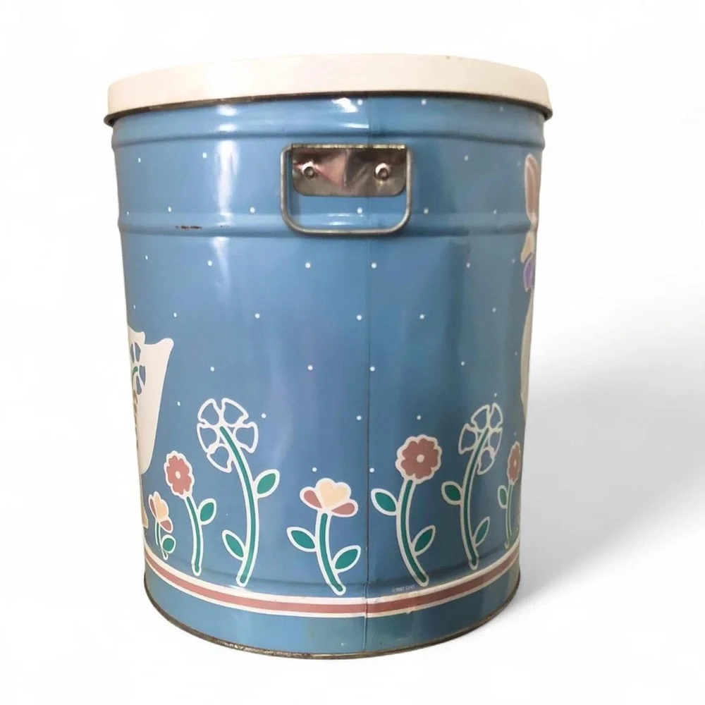 Vintage Bertels Goose Duck Metal Trash Garbage Can Bin Tin Container Cottagecore